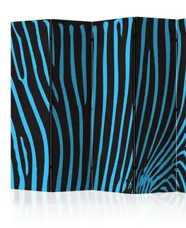 Paraván Zebra pattern (turquoise) Dekorhome