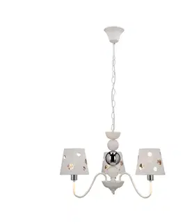 Bílý lustrový závěsný lampa 3xE14 Batley Ledea