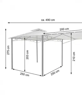 Pergola se stahovací střechou 2,5x2,5 m