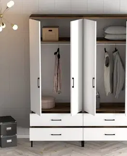 Šatní skříň Kumsal TT - Walnut, White