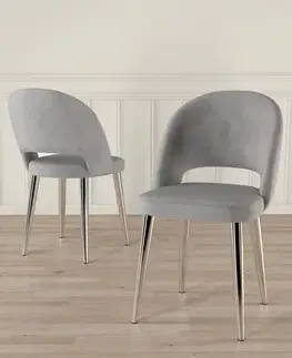 Sada židlí (6 kusů) Pane - Grey, Chrome