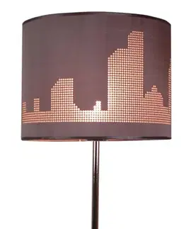 Šedá/chromová stolní lampa Manhattan