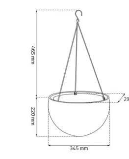 Keter Závěsný květináč Sphere mocca, pr. 35 cm