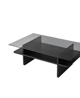 Konferenční stolek Saga Rectangle - Black, Fume