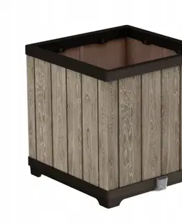 KETER Zahradní květináč DECO RIGHT PLANTER | jasan