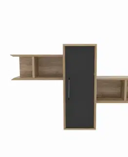Nástěnná police Olida - Walnut, Black