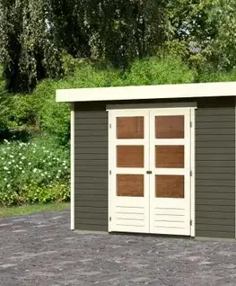 Dřevěný zahradní domek ASKOLA 6 s přístavkem 240 Lanitplast