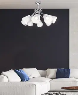 Chromová stropní lampa, nastavitelná, 8 Vox