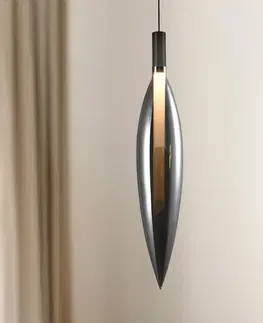 Lampa wisząca Nordic szklana pojedyncza dymiony klosz do jadalni