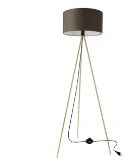 Stojací lampa VANTI 1x40W E27 zlatá konstrukce grafitové stínidlo moderní do obývacího pokoje ložnice kancelář elegantní vysoká stojací lampa