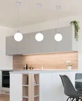 Závěsná lampa s bílým kulovým stínidlem 12 cm Oden