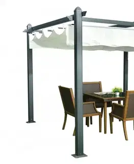 Hliníková pergola se zatahovací střechou 3,92 x 2,92 m Dekorhome