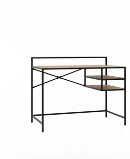 Estila Psací stůl Helin, dub/černý kov, 110 cm