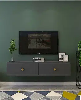 TV stolek Zuzu 120 - Anthracite, Gold