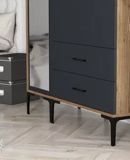 Šatní skříň Kumsal RT - Walnut, Anthracite