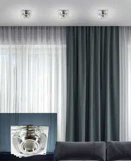 Stropní svítidlo, bezbarvé, LED, 3W, sklo, čtvercové, SS-32