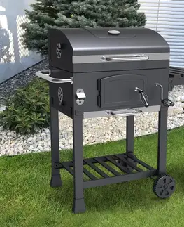 Avenberg Multifunkční BBQ gril Genius + litinový rošt + tál + pizza kámen, 70 x 103 x 105 cm