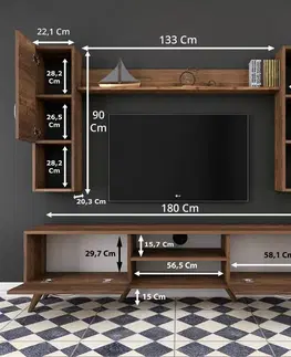 Televizní stěna Mio Walnut