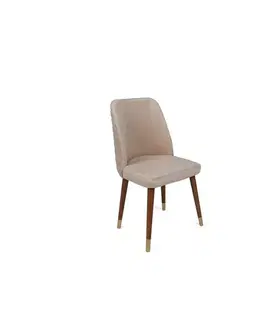 Sada jídelních židlí Hugo Cream and Walnut, 2 ks