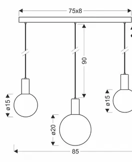 Lampa wisząca Testa beżowa klosze kule nad stół do jadalni 3xG9