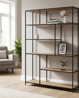 Kovový regál LOFTY GRID Grand Oak 185 x 135 cm 