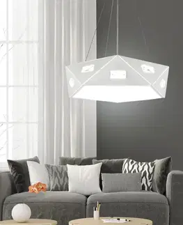 Bílá pětiúhelníková závěsná lampa, nastavitelná, 3xG9 Nemesis