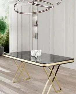 Jídelní stůl Vals - Black Marble, Gold