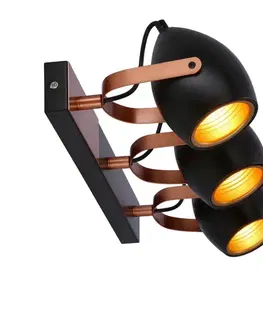 Černo-měděná nastavitelná bodová lampa E14 3x40W Anica