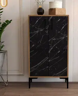 Botník Prag Walnut and Black Marble