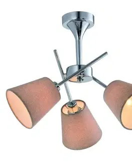 Chromová stropní lampa s látkovým stínidlem 3x40W Vox