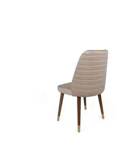 Sada jídelních židlí Hugo Cream and Walnut, 2 ks