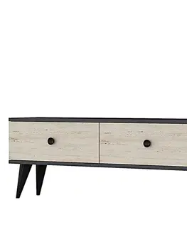 TV stolek Mona 120 - Anthracite, Travertine