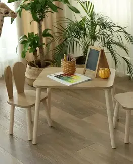 Dětská sada stolečku a 2 ks židliček Bunny Two Chair Set - Brown