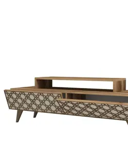 TV stolek City - Walnut, Cream