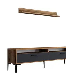 TV stěna / Sestava pod TV Istanbul - Walnut, Anthracite