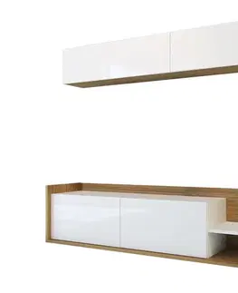TV stěna / Sestava pod TV Kale - Teak, White