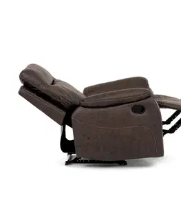 Polohovací křeslo 4092 BR3, vintage, hnědá