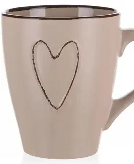 Banquet Hrnek keramický HEART 310 ml, béžová