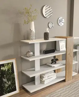 Knihovna Nur White and Walnut