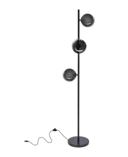 Stojací lampa Kama černá+zlatá 3x28W G9 grafitové stínidlo