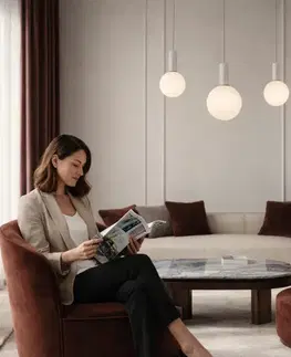 Lampa wisząca Testa beżowa klosze kule nad stół do jadalni 3xG9