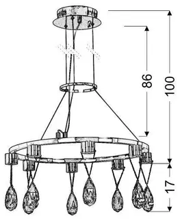 Závěsná LED lampa s chromovými krystaly Prisma