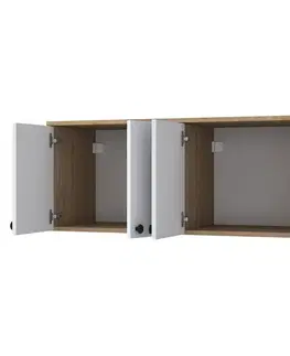 Nástěnná skříňka Bany Walnut and White