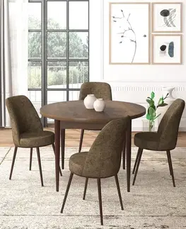 Dining Table & Chairs Set (5 Pieces) Tor - Baroque, Brown
