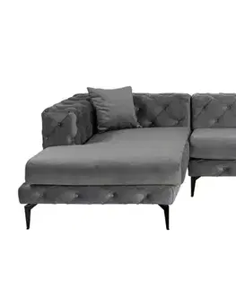Rohová sedací souprava Como Eco Left - Anthracite, Black