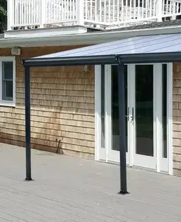 Hliníková pergola 4,96x3 m WALL 53 antracit Lanitplast