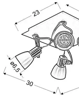 Stropní lampa Markus v černé a měděné barvě