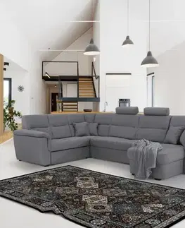 Sedací souprava rozkládací BORN U šedá Tempo Kondela