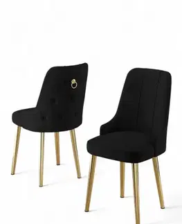 Sada židlí (2 kusy) Newa - Black, Gold
