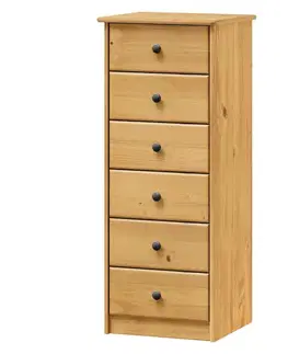 Komoda 3VK - 6 zásuvek vosk, kovové úchytky